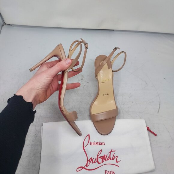 Christian Louboutin Shoes - Christian Louboutin Loubigirl Nude Ankle Strap Heel Sandal